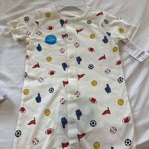 Carter's Cream Sports Print One Piece